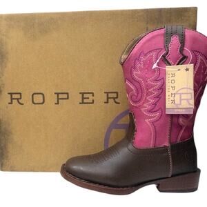 Roper Girls' Texsis Western Boots Pink Brown Little Kids size 10